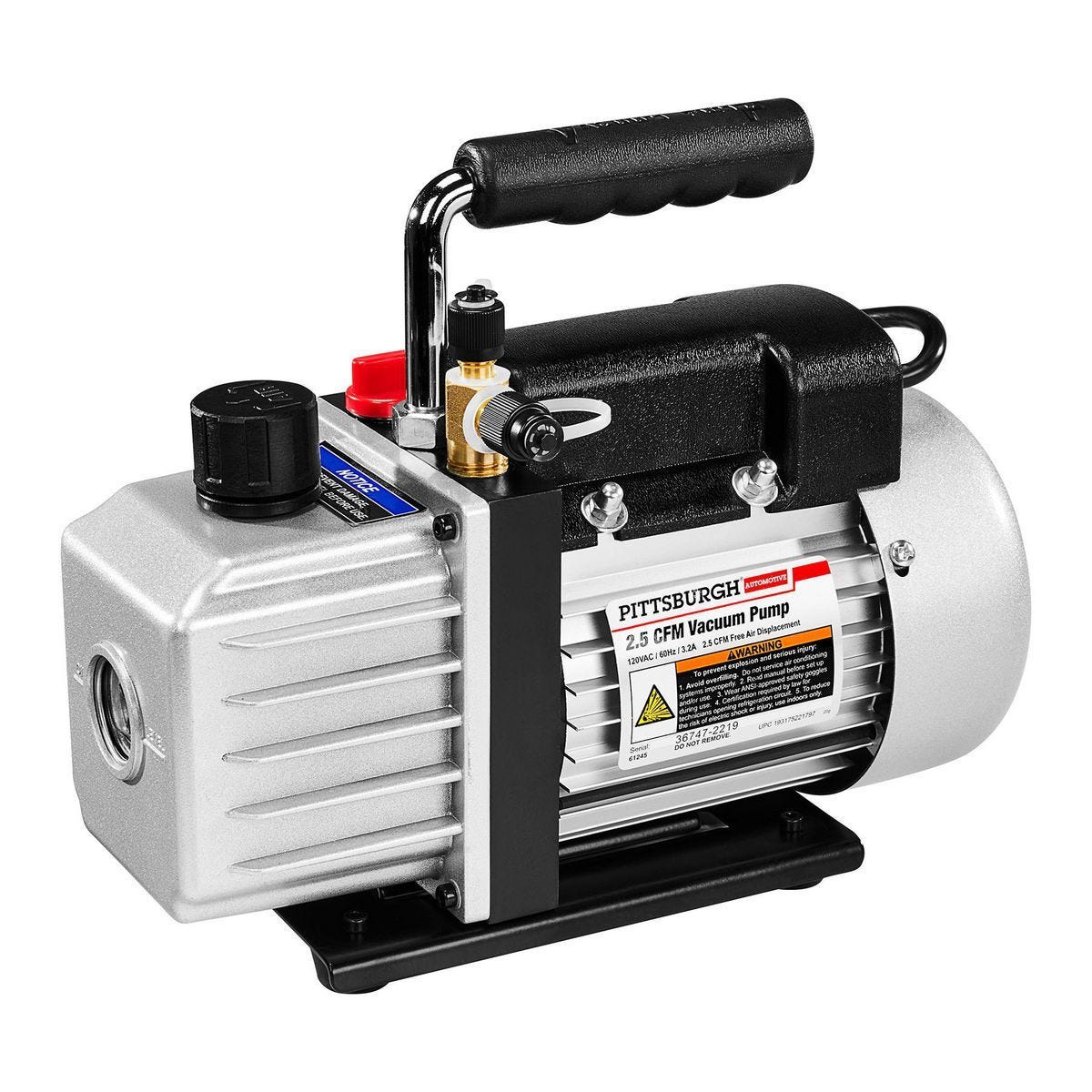 Bomba de vacío de 2.5 CFM para sistemas de aire acondicionado y HVAC | 61245