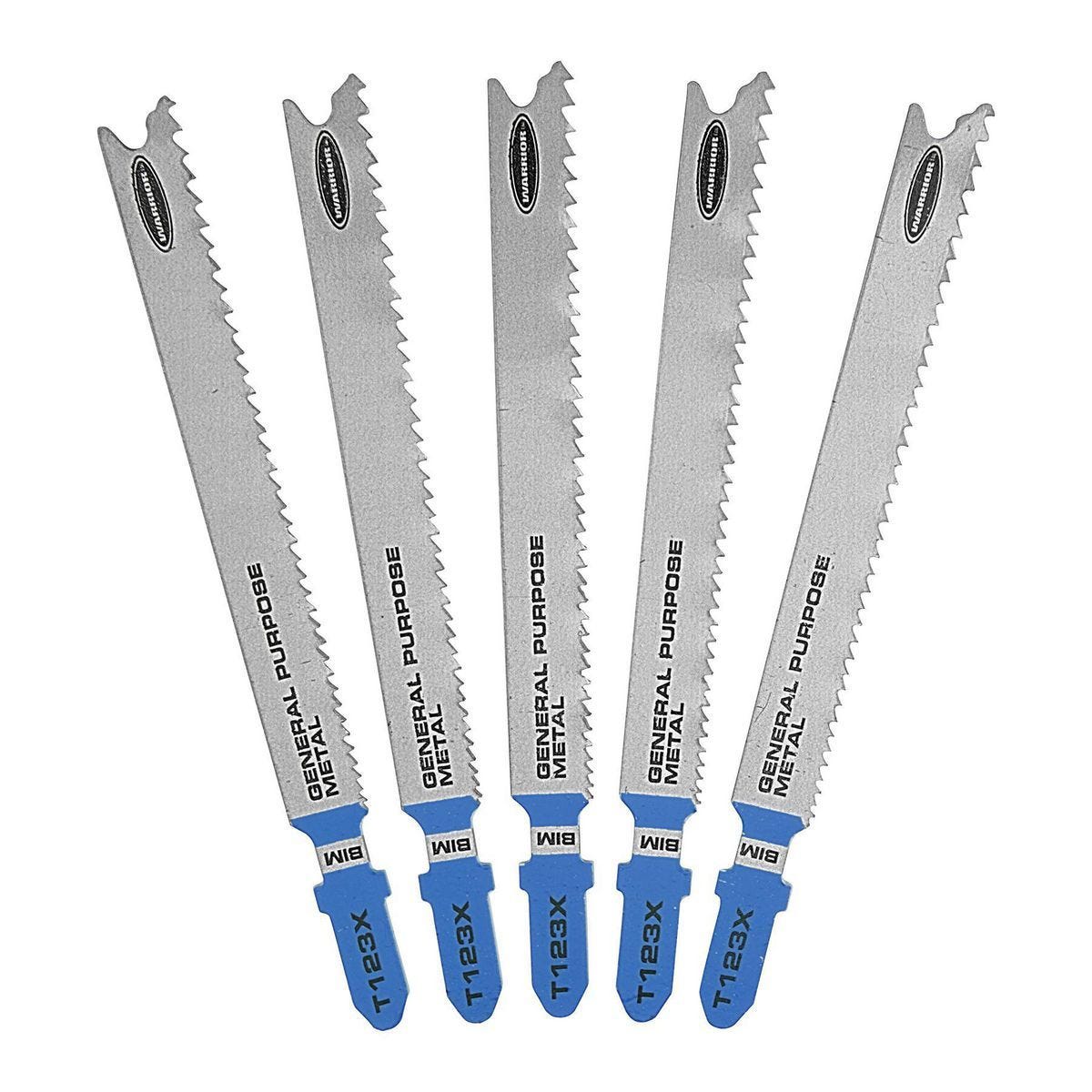 Juego de 5 hojas para sierra caladora T-Shank de acero rápido, propósito general para metal, 10 TPI | 68079