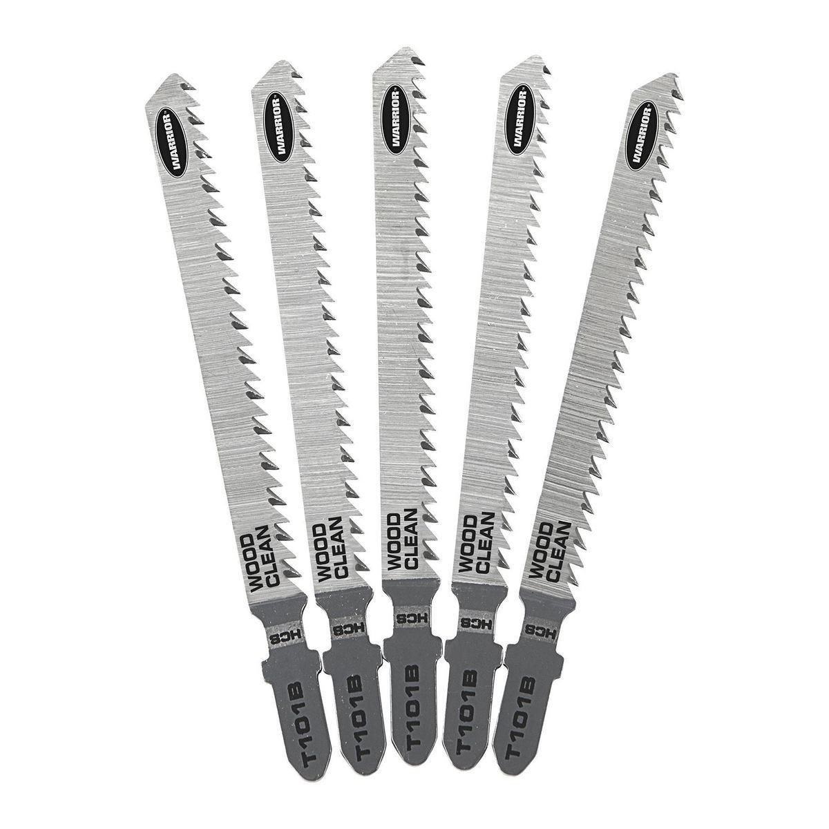 Juego de 5 hojas de segueta para madera limpia T-Shank 10 TPI | 68069