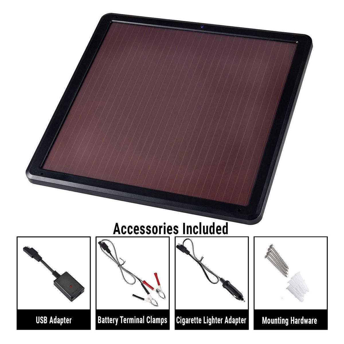 Kit de panel solar de 7 vatios para mantenimiento de baterías y carga de dispositivos | 64801