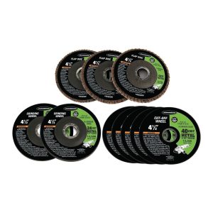 Juego de 10 discos para esmerilar, cortar y desbaste de metal de 4-1/2 pulgadas | 47572