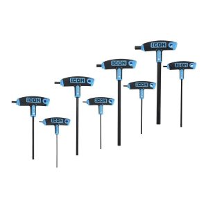 Juego profesional de llaves hexagonales tipo T de alta torsión, métrico, 8 piezas | THHM-8