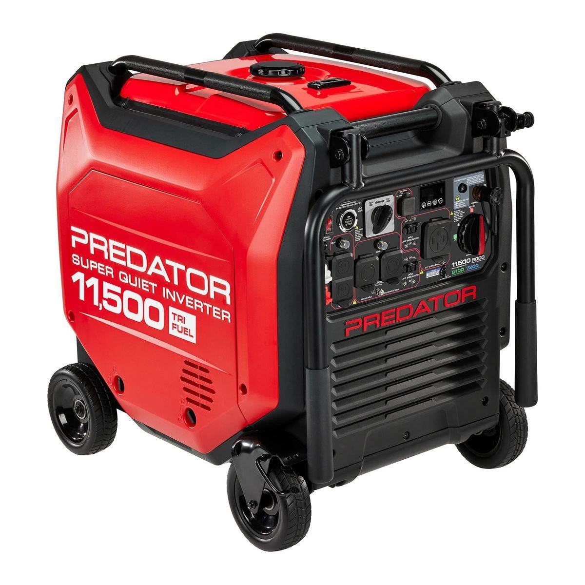 Generador inversor trifuel PREDATOR de 11,500 vatios, súper silencioso, con arranque remoto y tecnología CO SECURE | 72614