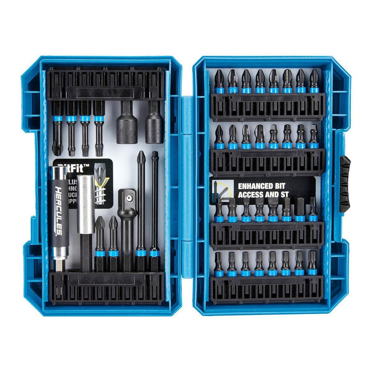 Juego de insertos para impact driver Hercules, 45 piezas con tecnología Torqpoint | HA22-45