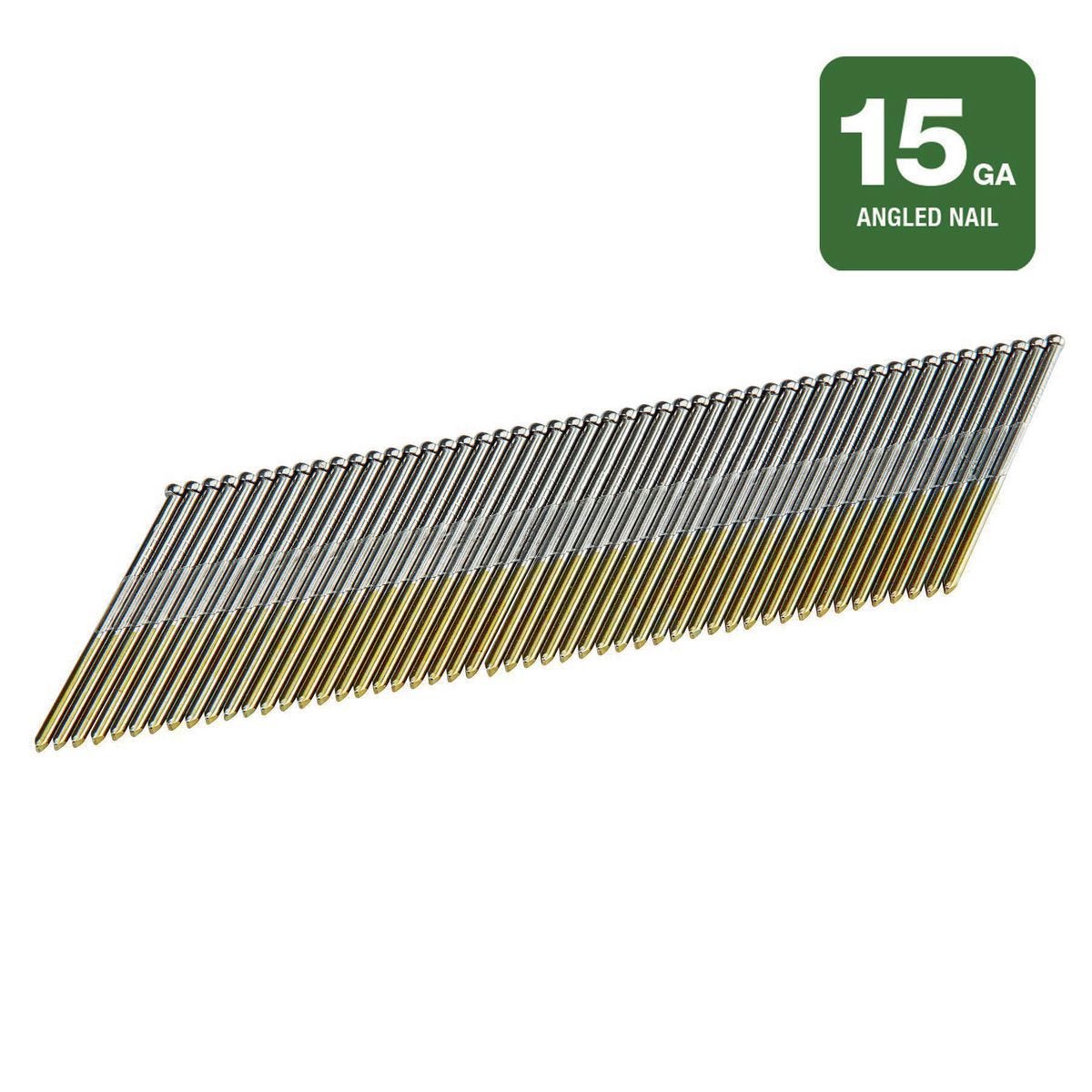 Clavos de acabado brillante 1-1/2 pulgadas, calibre 15, paquete de 1000 | 64303
