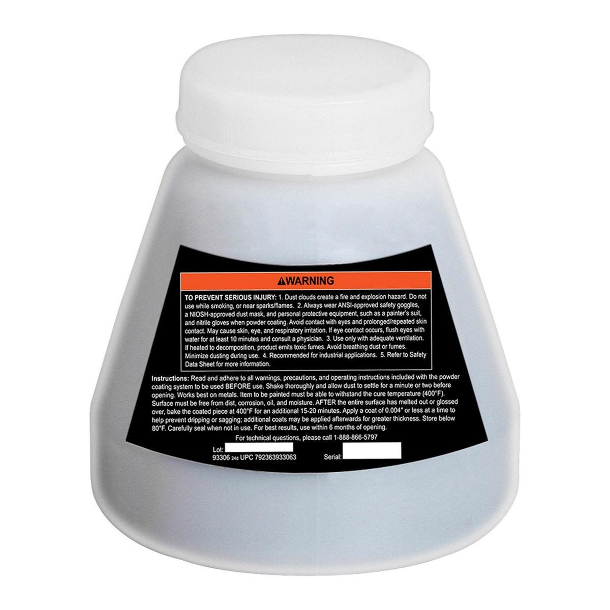 Pintura en polvo de 16 oz para recubrimiento electrostático - Color negro mate | 93306