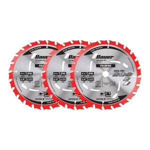 Paquete de 3 hojas de sierra circular para enmarcado de 7-1/4 pulgadas y 24 dientes | 57093