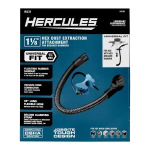 Accesorio de extracción de polvo de 1-1/8 pulgadas hex para martillos demoledores | HA31