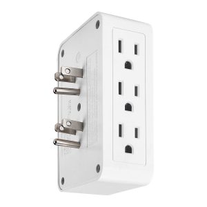 Adaptador de enchufe de 6 salidas con entrada lateral de 3 clavijas, color blanco | 59795
