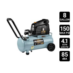 Compresor de aire horizontal sin aceite de 8 galones y 150 PSI para taller y automóvil | 64294