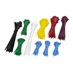 Juego de 1000 bridas de nylon surtidas para organizar y sujetar cables | 69409