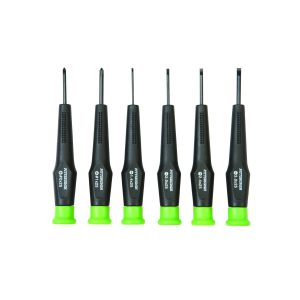 Juego de desarmadores de precisión con mangos moldeados, 6 piezas | 47823