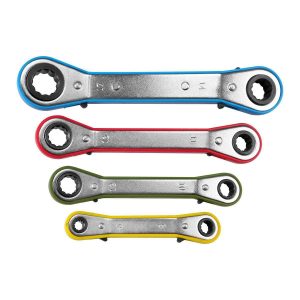 Juego de llaves de trinquete con cabeza desplazada métricas, 4 piezas | 68833