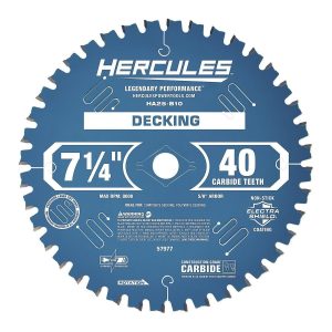 Hoja de sierra circular para decking de 7-1/4 pulgadas y 40 dientes HERCULES | HA25-B10
