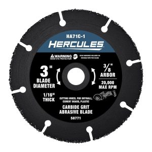 Disco abrasivo de carburo de 3 pulgadas para corte de drywall, cement board y plástico | HA71C-1