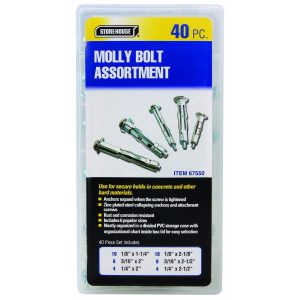 Juego de 40 anclajes molly para drywall, sheetrock y paneling | 67550