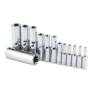 Juego de dados E-TORX profundos profesionales para 1/4, 3/8 y 1/2 pulgadas, 13 piezas | S123ETD-13