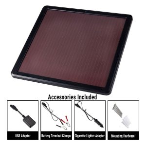 Kit de panel solar de 7 vatios para mantenimiento de baterías y carga de dispositivos | 64801