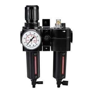 Unidad modular FRL con manómetro, filtro, regulador y lubricador de aire de 3/8 pulg. NPT | 58184