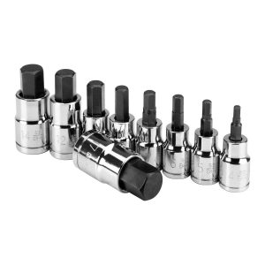 Juego de dados hexagonales métricos de 9 piezas, para 3/8 y 1/2 pulgadas | 67880