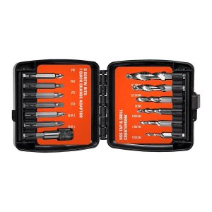 Juego de brocas métricas para taladrar, roscar y desbarbar, 13 piezas | 73017