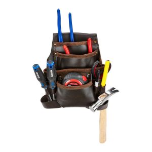 Bolsa para herramientas de cuero curtido al aceite con 10 bolsillos | 47635
