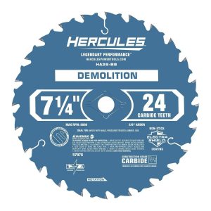 Hoja de sierra circular y de inglete de demolición HERCULES 7-1/4 pulgadas, 24 dientes | HA25-B8