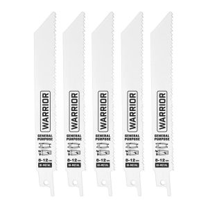 Paquete de 5 hojas de sierra reciprocante bi-metal de 6 pulgadas, 8 a 12 TPI para demolición y uso general | 68032