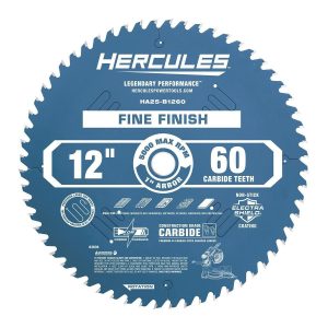 Hoja para sierra de inglete de 12 pulgadas, 60 dientes, acabado fino HERCULES | HA25-B1260