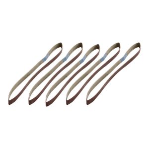 Juego de 5 bandas de lija de 3/8 pulg. x 13 pulg. para lijadora de banda, varios granos | 60477