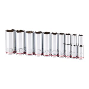 Juego de dados de vaso profundos SAE de 3/8 pulgadas, 10 piezas | 64215