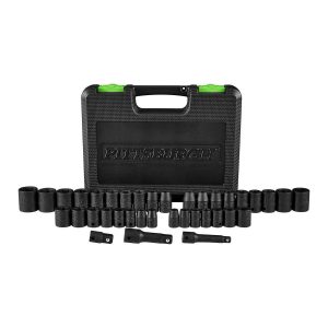 Juego de dados de impacto SAE y métricos de 37 piezas, para 3/8 y 1/2 pulgadas | 68011