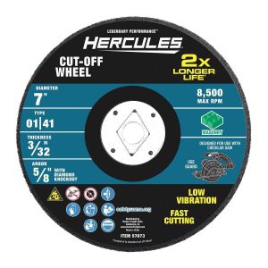 Disco de corte para mampostería HERCULES 7 pulgadas x 3/32 pulgadas x 5/8 pulgadas, tipo 01/41 | HA34-C