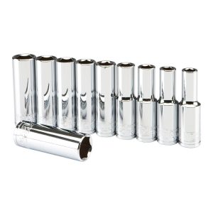 Juego de dados de vaso profundo métricos de 1/2 pulgada con alta visibilidad, 10 piezas | 67873