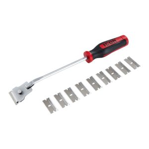 Rascador profesional para vidrio con mango largo y 10 hojas de acero al carbono | 57099