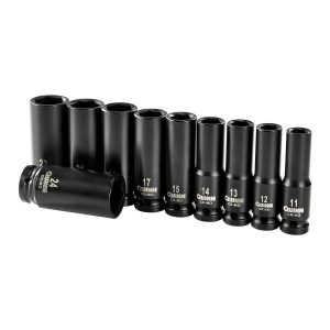 Juego de dados de impacto profundos métricos de 1/2 pulgada, 10 piezas | 70088