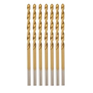 Juego de 7 brocas de acero rápido recubiertas de titanio, tamaño 7/64 pulgadas | 61548