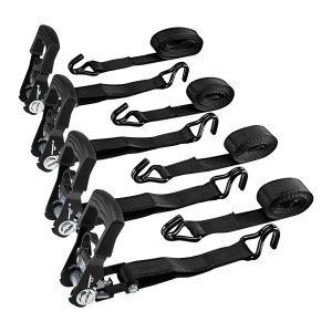 Juego de 4 correas de amarre con trinquete, capacidad de 1000 lb, 1-1/2 pulg x 10 pies | 61303