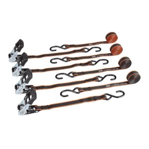 Juego de 4 correas de amarre con trinquete de 1 pulgada x 15 pies y capacidad de 500 lb | 63996