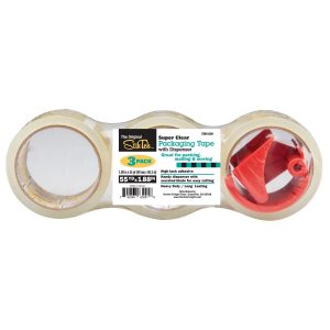 Cinta de embalaje transparente STIKTEK, 55 yd x 1.88 in, paquete de 3 rollos | 63241