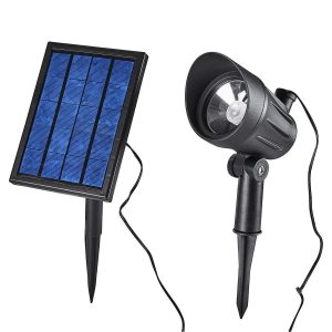 Foco solar LED de 75 lúmenes, 13 pulgadas, acabado negro y lente de vidrio | 57681