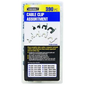 Juego de Grapas para Cable de 390 Piezas, para Organización de Cables y Líneas Telefónicas | 67545