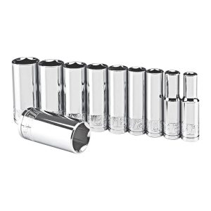 Juego de dados largos SAE de alta visibilidad para llave de 3/8 pulgadas, 10 piezas | 61291