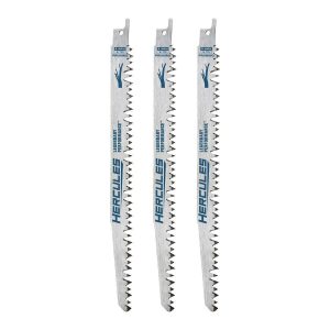Juego de 3 hojas de sierra reciprocante para poda de 9 pulgadas y 5 TPI HERCULES | HA25-BR10