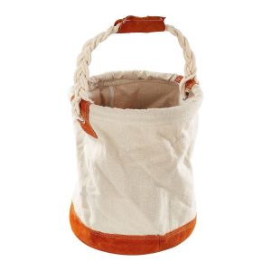 Bolsa de lona redonda con fondo de cuero y 4 bolsillos internos | 94320