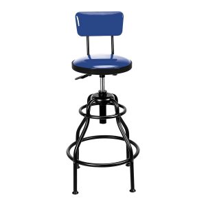 Silla de taller ajustable con respaldo azul | 58661