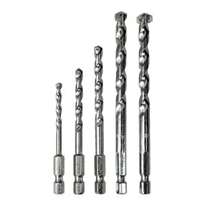 Juego de 5 brocas para mampostería de cambio rápido con punta de carburo