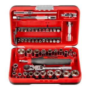 Juego de dados y puntas compacto de 1/4 pulgada, 52 piezas ICON | RSXFT-52