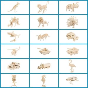Set de rompecabezas 3D de madera para niños, 1 de 6 diseños | 72658