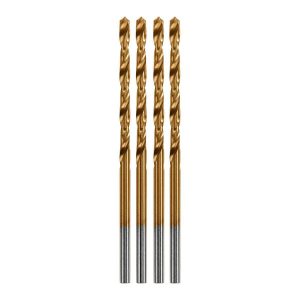 Juego de 4 brocas de titanio BAUER 3/32 pulgadas para metal, madera y plástico | 64905